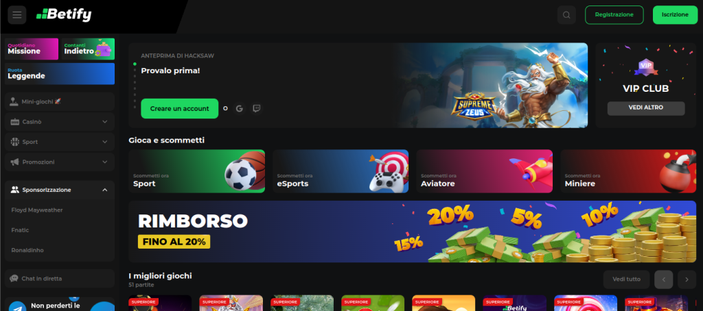 Codice promo Betify
gioco da casinò